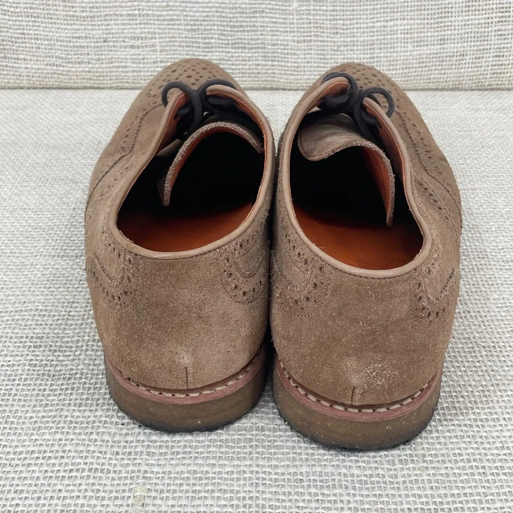 Peter Millar Mens Brown‎ Suede Wingtip Brogue Derby Shoes MF14F06 Size 9.5 M